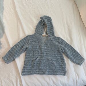 Faherty Blue and White Knit Hoodie